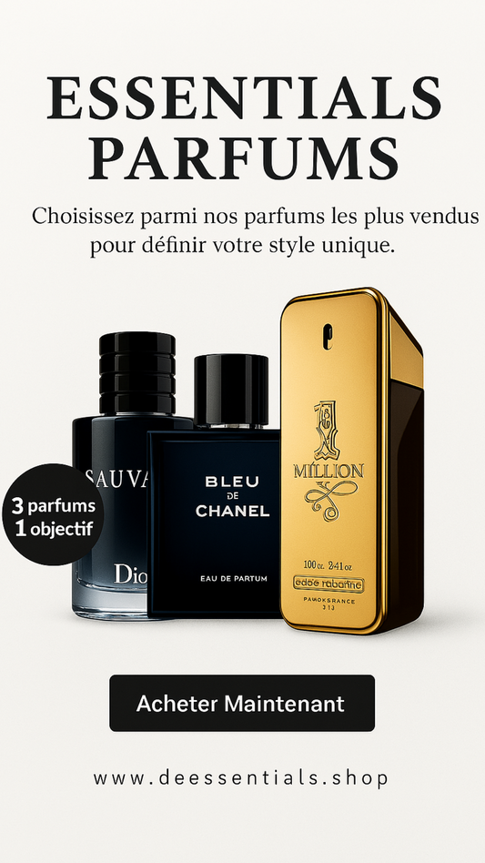 Essentials Perfume. 001M  Inspiration : Dios Sauvage - Chanel Bleu - Paco Rabanne One Million 100ML